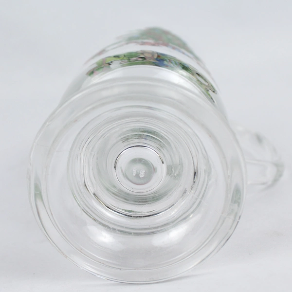 Vintage Footed Glass Christmas Irish Coffee Mug 5.75" Holiday Decor Collectible