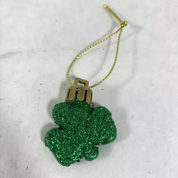 Set of 8 St. Patrick's Day Green Glitter Shamrock Ornaments Decorations
