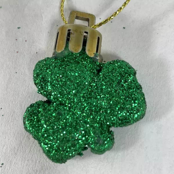 Set of 8 St. Patrick's Day Green Glitter Shamrock Ornaments Decorations