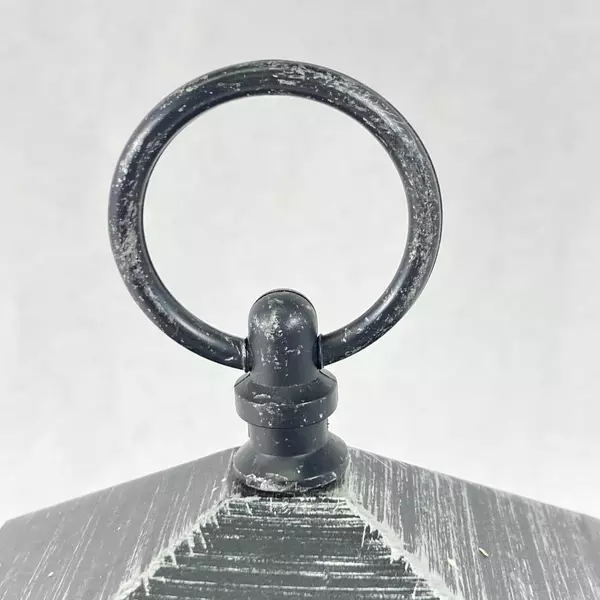 Hanging Black Battery Operated Fireplace Lantern 11" for Patio/Porch Decor