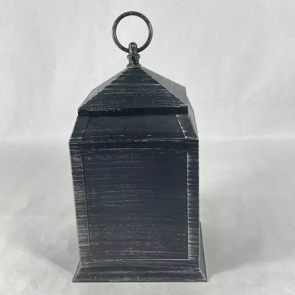 Hanging Black Battery Operated Fireplace Lantern 11" for Patio/Porch Decor