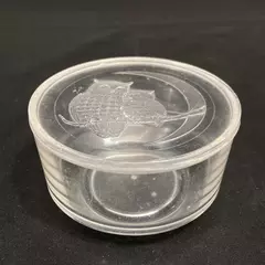 Vintage Round Lucite Owl Trinket Box - Whimsical Clear Collectible