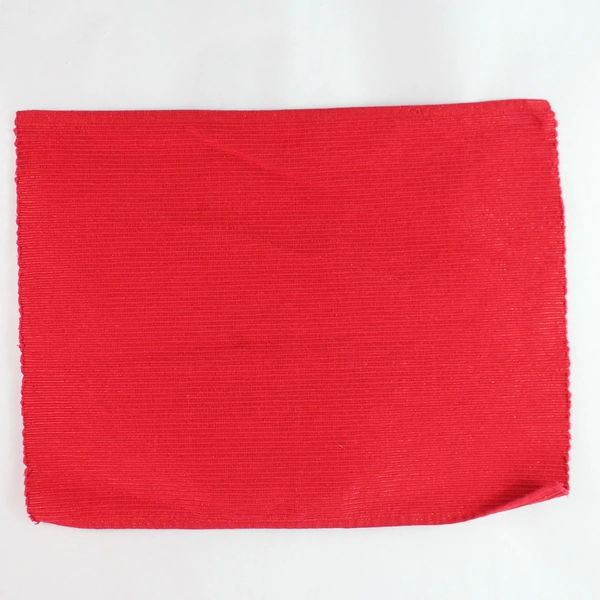Set of 6 Red Shimmery Woven Placemats 13"x17.5" Holiday Table Decor