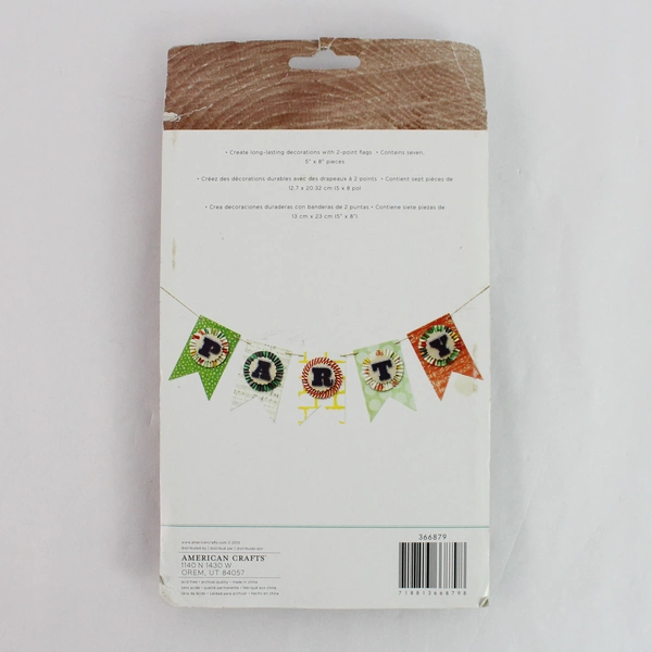 DIY Shop 7 Large Chipboard Two Point Flags - American Crafts 2013