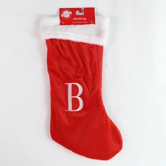 NWT Red Personalized Embroidered Letter B Christmas Stocking 8.5"x16"