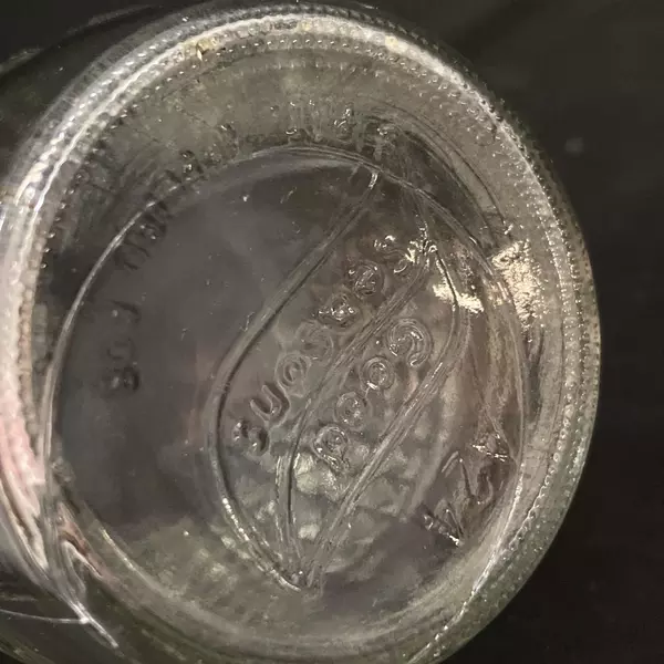 Vintage Good Seasons 7" Glass Water & Vinegar Cruet, No Lid, Diamond Pattern