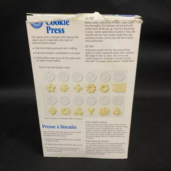 Wilton Comfort Grip Cookie Press - 12 Discs, Ergonomic Handle - Good Condition