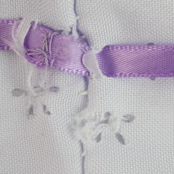 Lavender Butterfly & Flower Design Pillowcase 17"x28" - Pre-owned, Stains/Tear