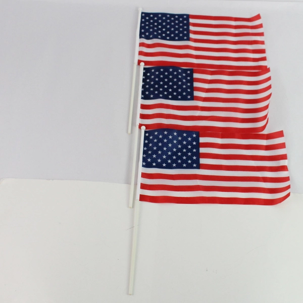 Lot of 5 American Flags & Banners - Varied Sizes, Pre-Owned, Stains