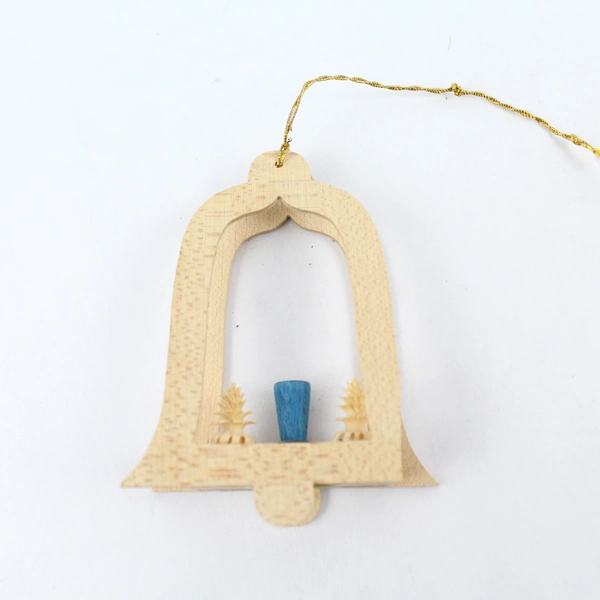 Richard Glasser Wooden Bell Ornament Germany Holiday Decor - Broken Corner