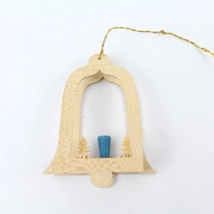 Richard Glasser Wooden Bell Ornament Germany Holiday Decor - Broken Corner