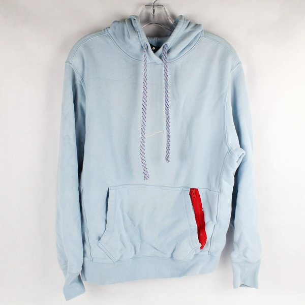 Nike Light Blue Cotton Hoodie With Red Accents Men's Size Small