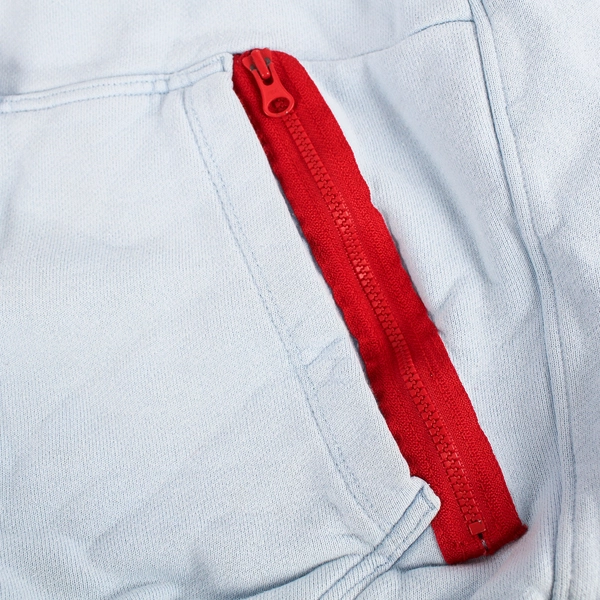 Nike Light Blue Cotton Hoodie With Red Accents Men's Size Small