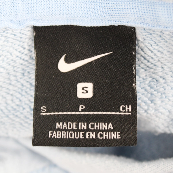 Nike Light Blue Cotton Hoodie With Red Accents Men's Size Small