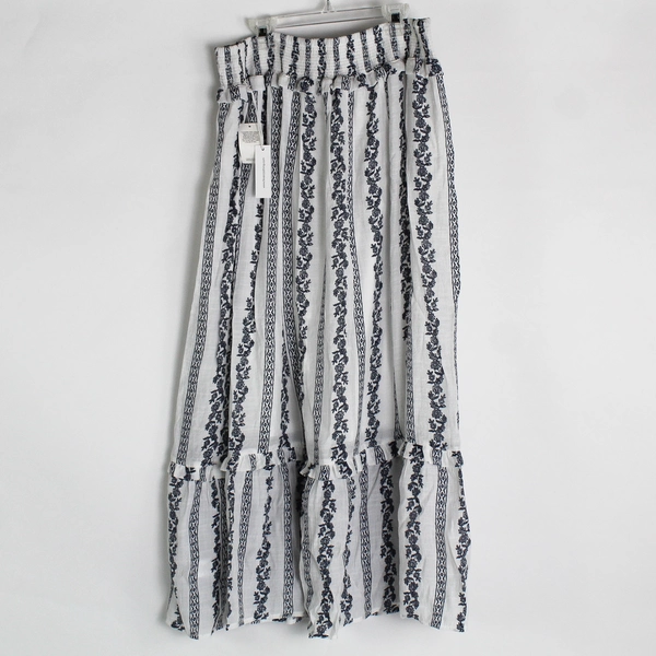 NWT Fever Clothing White and Gray Striped Maxi Skirt Women's Large