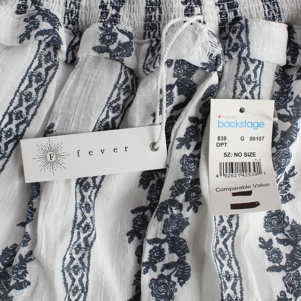 NWT Fever Clothing White and Gray Striped Maxi Skirt Women's Large