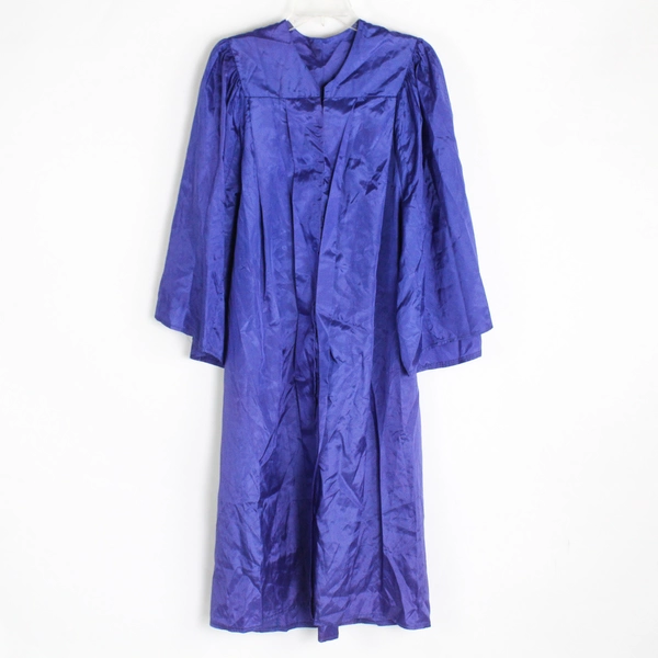 Unbranded Indigo Blue Graduation Gown Adult Size 48 5'3" to 5'5" Flawed