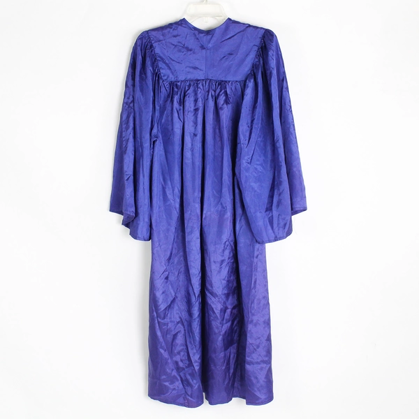 Unbranded Indigo Blue Graduation Gown Adult Size 48 5'3" to 5'5" Flawed