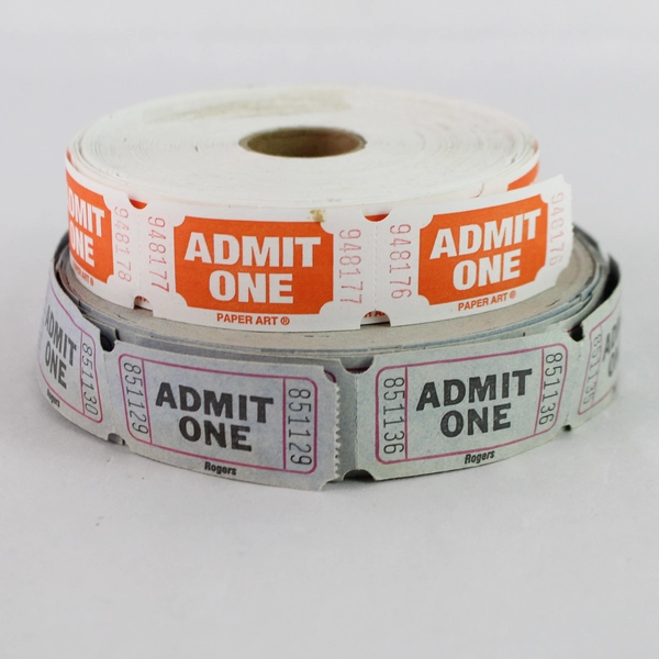 Lot of 2 Admit One Ticket Rolls for Party or Crafting Supplies