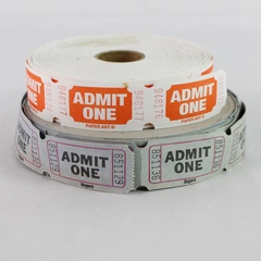Lot of 2 Admit One Ticket Rolls for Party or Crafting Supplies