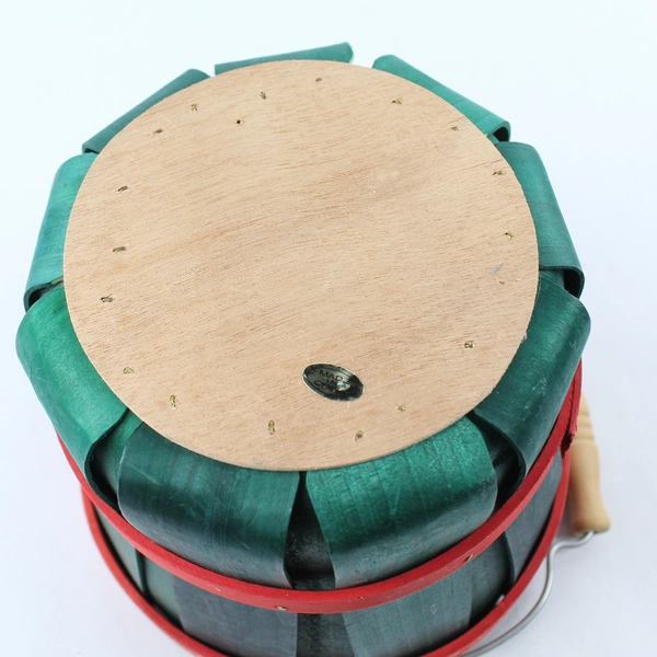 Let It Snow Wooden Basket 6" Red Green Christmas Holiday Decor Collectible