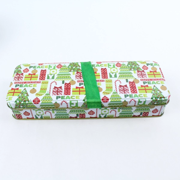 Lot of 2 Christmas Cookie Gift Tins - Elf & Holiday Design Decor