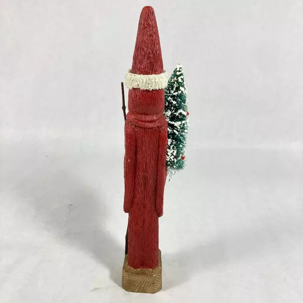 10" Old World Santa Figurine with Christmas Tree - Holiday Decor Collectible
