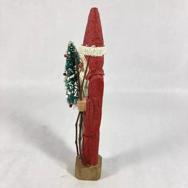 10" Old World Santa Figurine with Christmas Tree - Holiday Decor Collectible