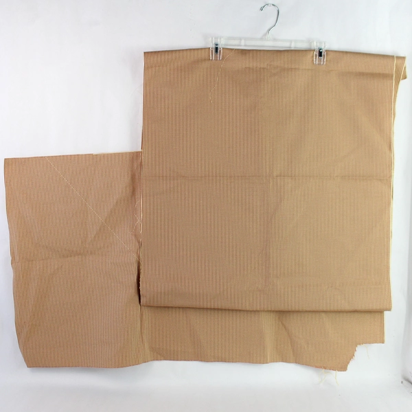 Lot of 2 Red Beige Striped Fabric Scraps for DIY Crafting Projects