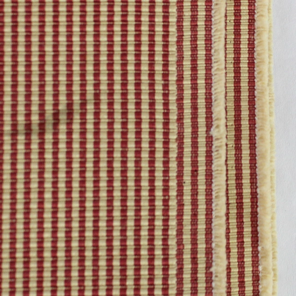 Lot of 2 Red Beige Striped Fabric Scraps for DIY Crafting Projects