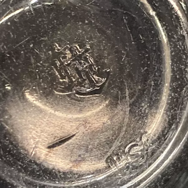 Anchor Hocking Etched Rejoice Clear Glass Footed Coffee Mug 5" Tall