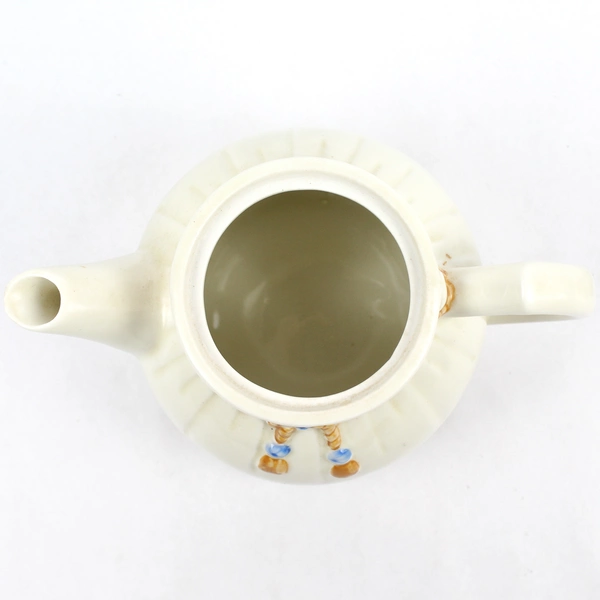 Vintage Porcelier China Teapot 6" Robe Design, Pre-Owned with Chip