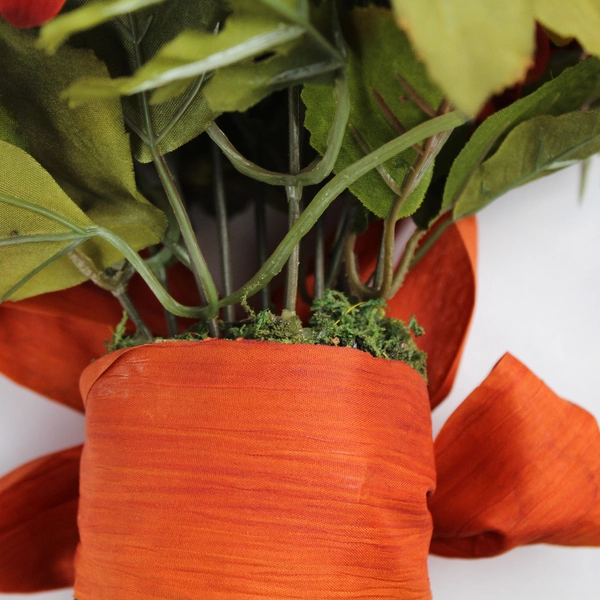 18" Orange & Yellow Faux Flower Bouquet Autumn Centerpiece Home Decor