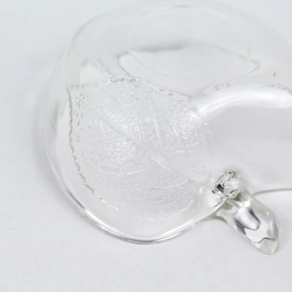 Lot of 2 Clear Glass Apple Shaped Candy Dishes, 4.5" - Pre-Owned