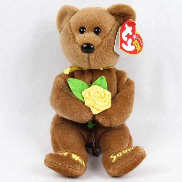 2004 Ty Beanie Baby Bandage Get Well Soon Bear with Tags - Retired Plush Toy