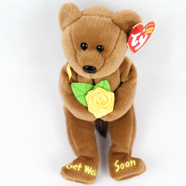 2004 Ty Beanie Baby Bandage Get Well Soon Bear with Tags - Retired Plush Toy