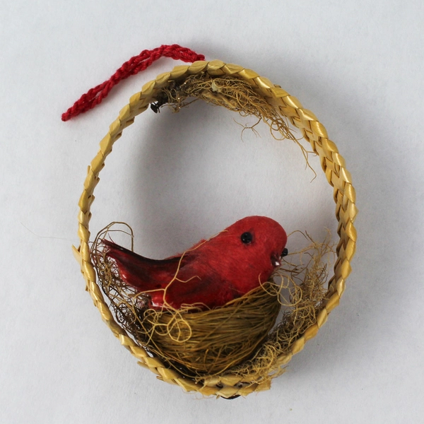 Lot of 4 Rustic Straw Christmas Angel Ornaments - Holiday Decor