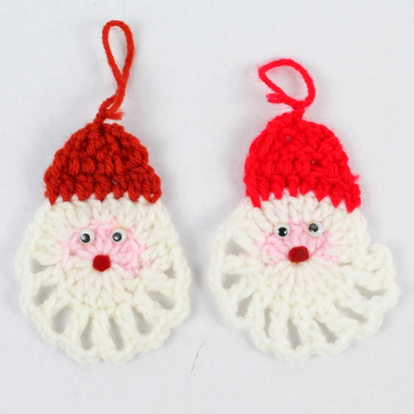 Lot of 5 Handmade Crocheted Christmas Ornaments - Festive Holiday Decor