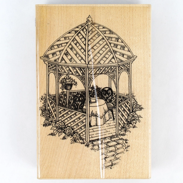 1989 Stampendous Garden Gazebo Rubber Craft Stamp - Pre-Owned, Ink Stains