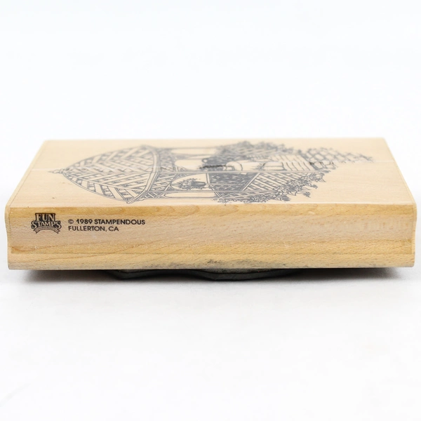 1989 Stampendous Garden Gazebo Rubber Craft Stamp - Pre-Owned, Ink Stains