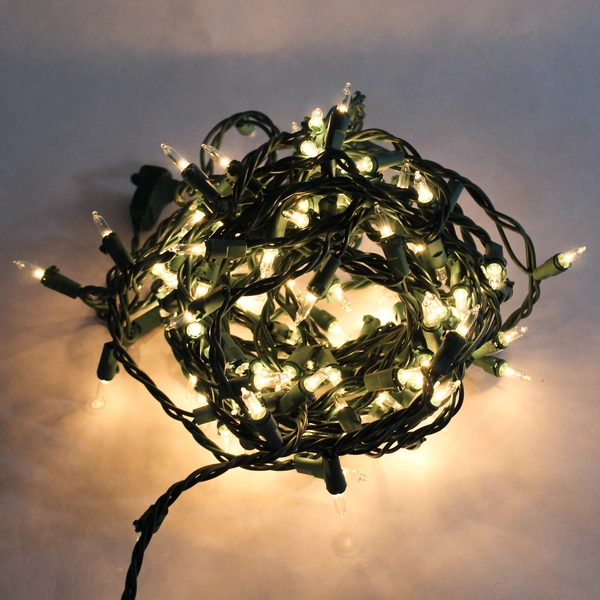 Holiday Christmas String Lights TS-55 Warm White Green Cord - Pre-Owned Decor