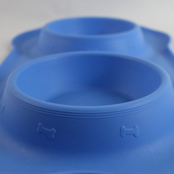 Blue Silicone Dog Bowl Placemat Holder for Food & Water - Good Condition