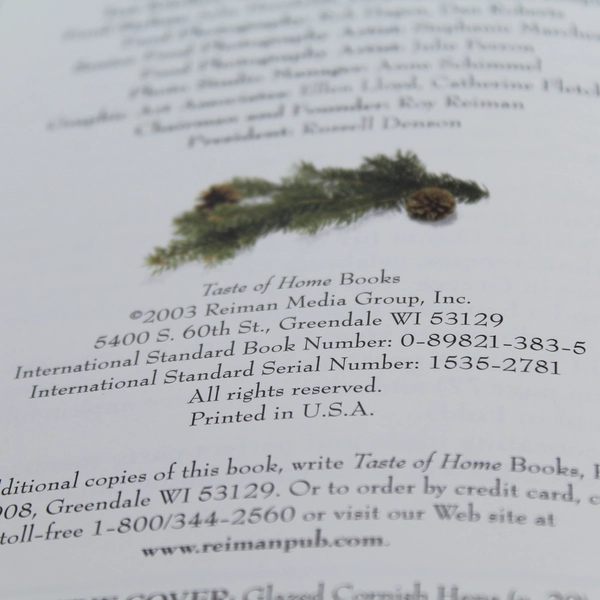 Taste of Home's Holiday & Celebrations Cookbook 2003 Reiman Media Group HC