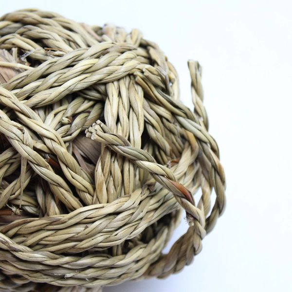 Lot of 6 Beige & Blue Decorative Rattan Balls for Coffee Table Centerpieces