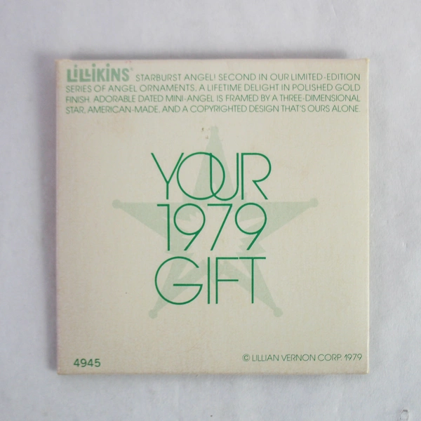 Vintage Lillikins 1979 Gold-Tone Star Christmas Ornaments #4945 in Box