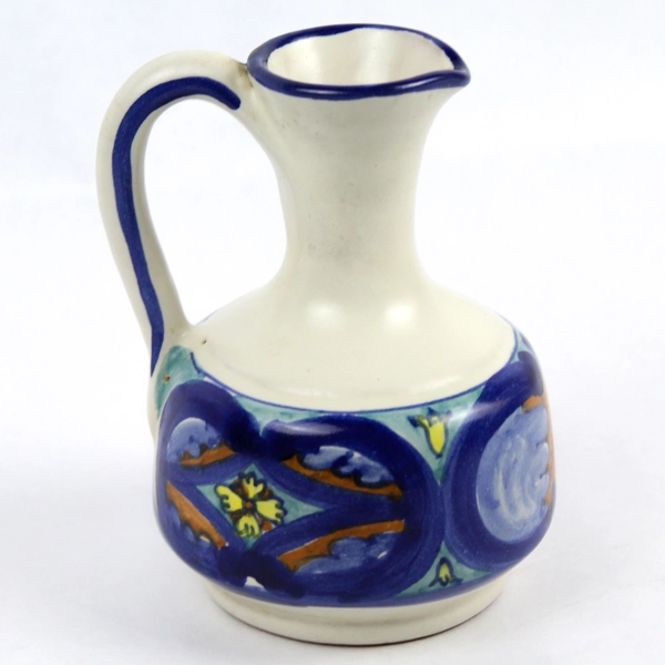 Vintage Hand-Painted Ceramic Vinegar Carafe Pitcher 5.5" Tall - No Lid