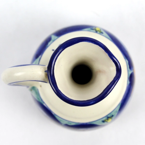Vintage Hand-Painted Ceramic Vinegar Carafe Pitcher 5.5" Tall - No Lid
