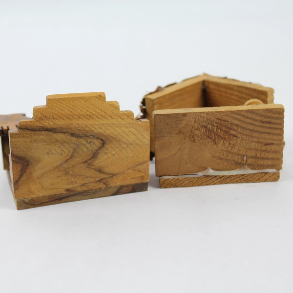 Lot of 2 Wooden Birth of Christ Ornaments - 3.5" Christmas Decor