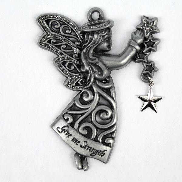 Gloria Duchin 2011 Give Me Strength Angel with Star Ornament 3" - Pre-Owned