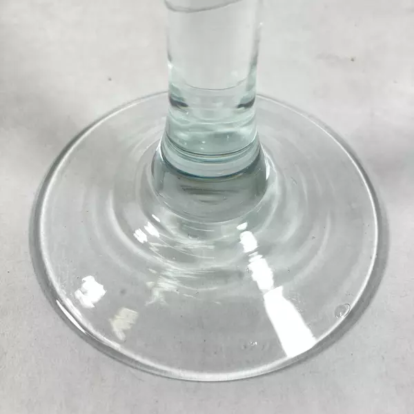 Green Crystal Fluted Wine Glass with Clear Stem & Bubble Design - 8.25" Tall